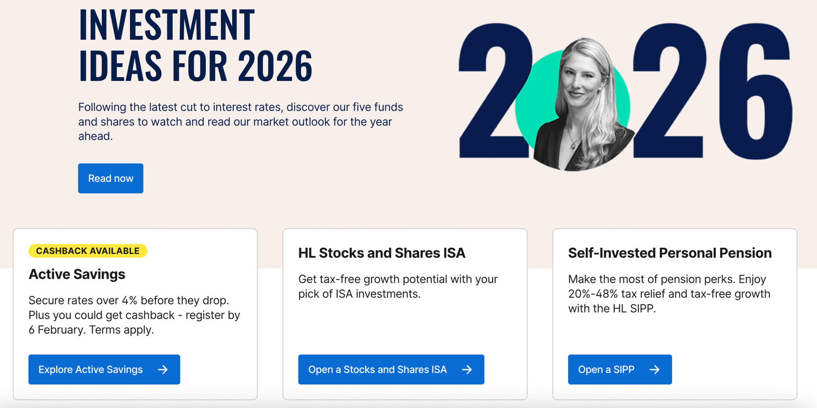 Hargreaves Lansdown investment ideas page
