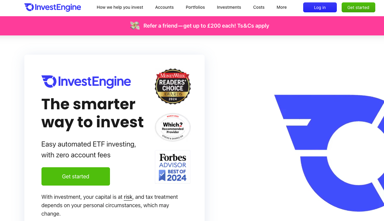 InvestEngine ETF trading platform UK.