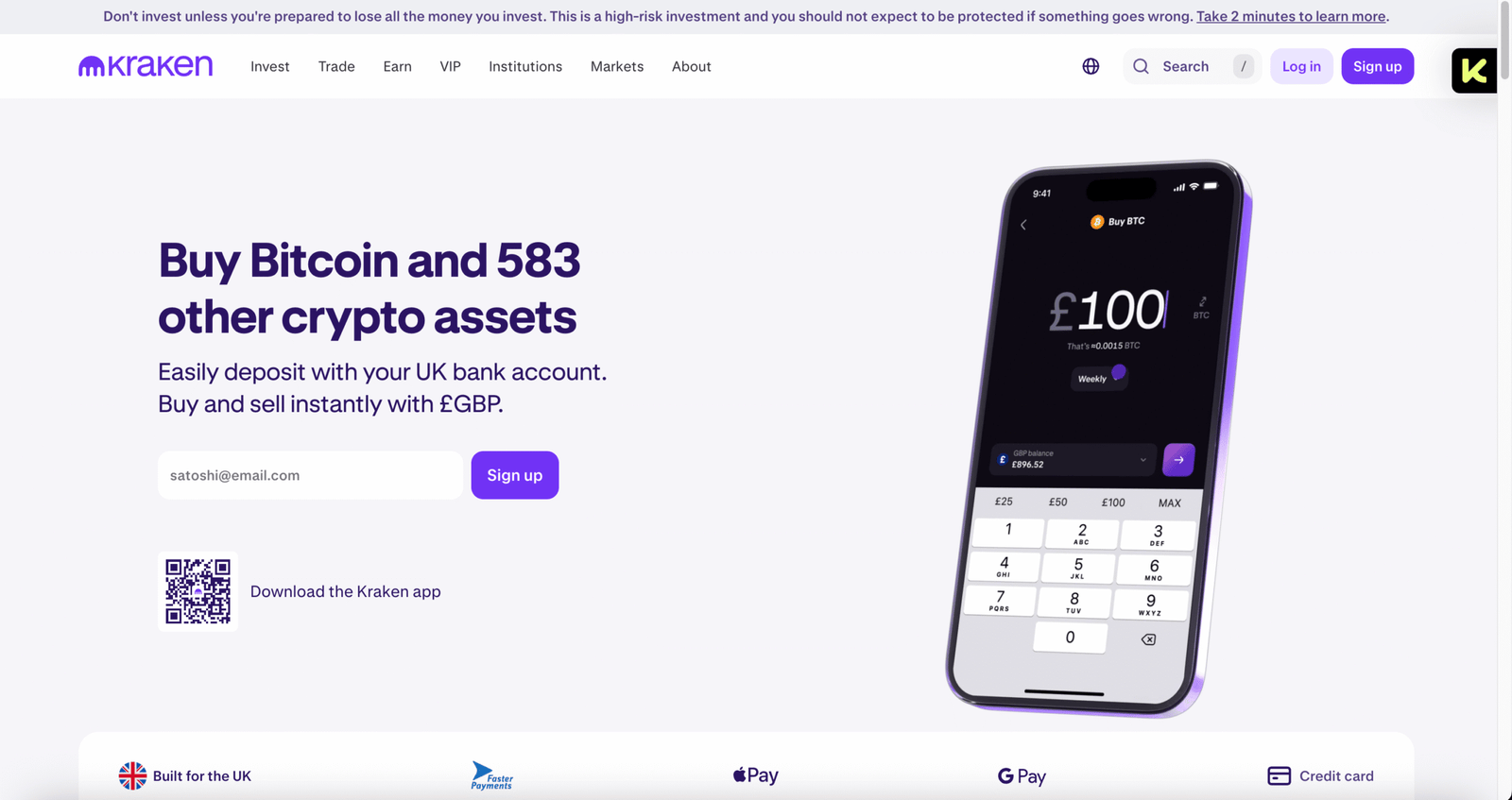 Kraken Coinbase alternative UK