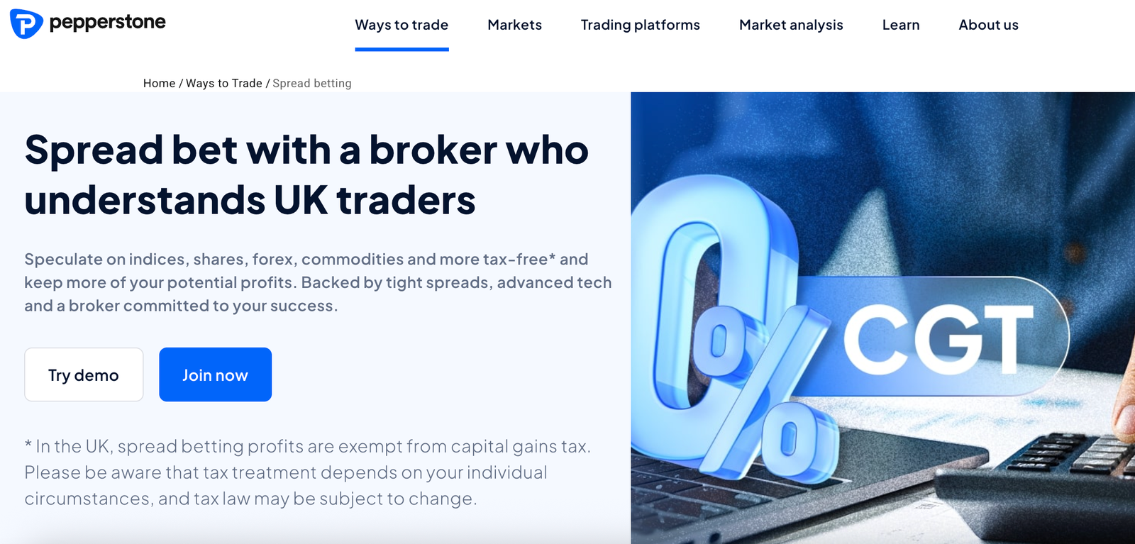 Pepperstone UK spread betting broker.