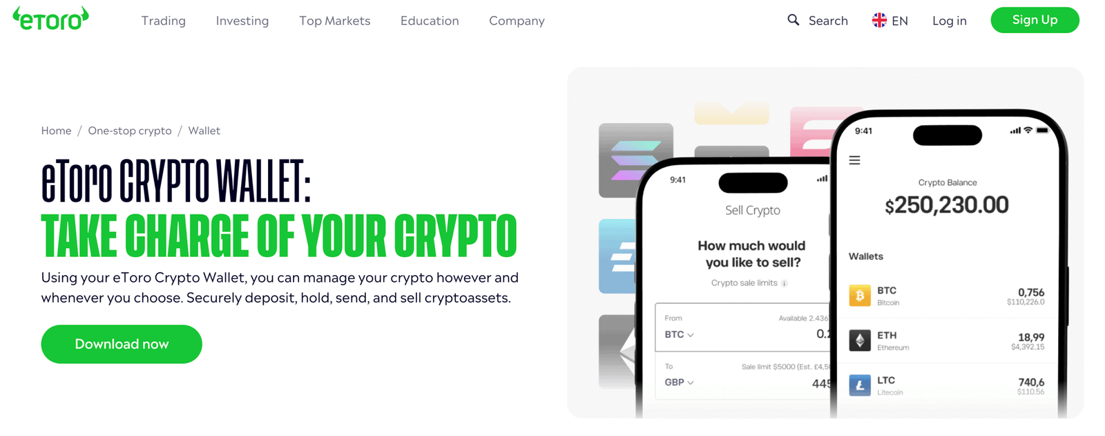 eToro crypto wallet in the UK.