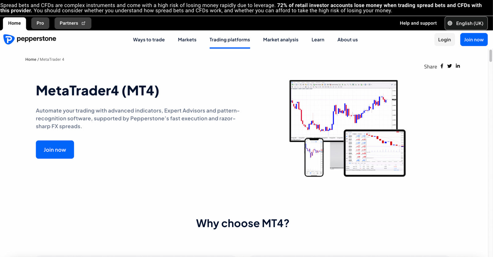 Pepperstone MetaTrader 4 broker UK.
