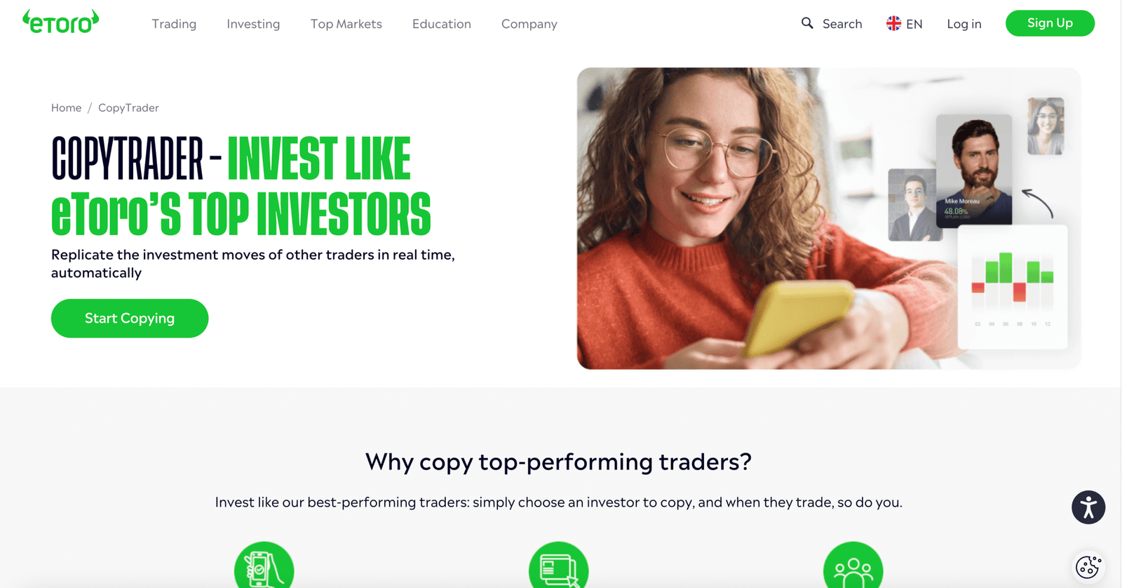 eToro copy trading platform UK.