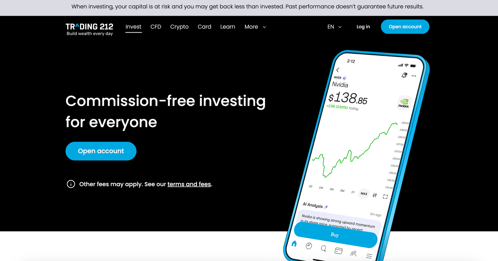 Trading 212 trading app.