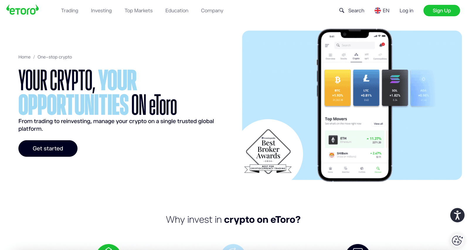 etoro crypto sign up page