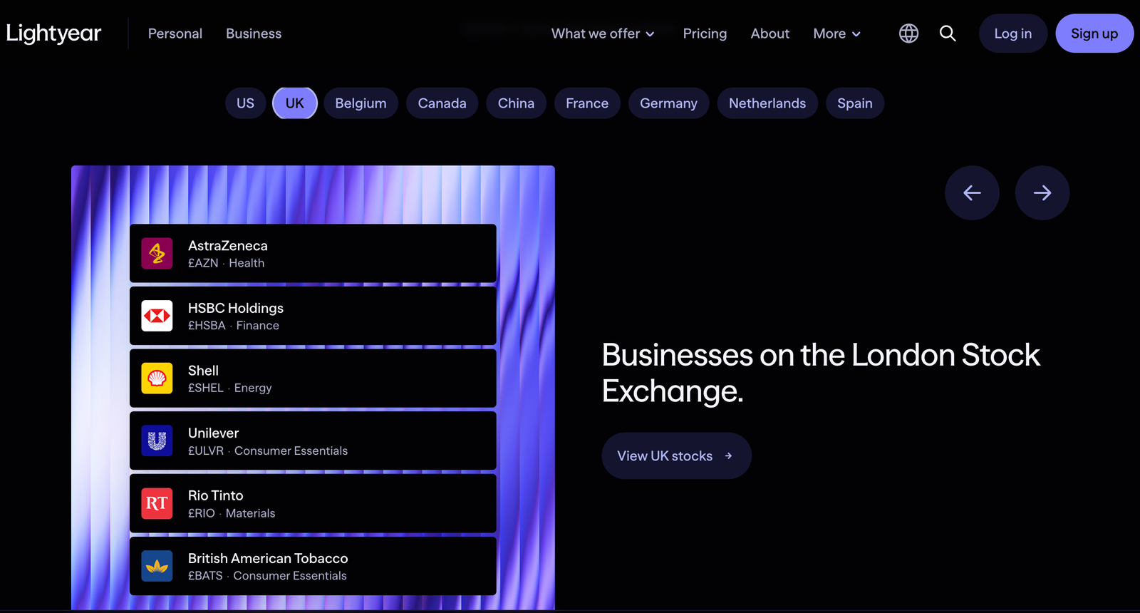 Lightyear uk stocks example