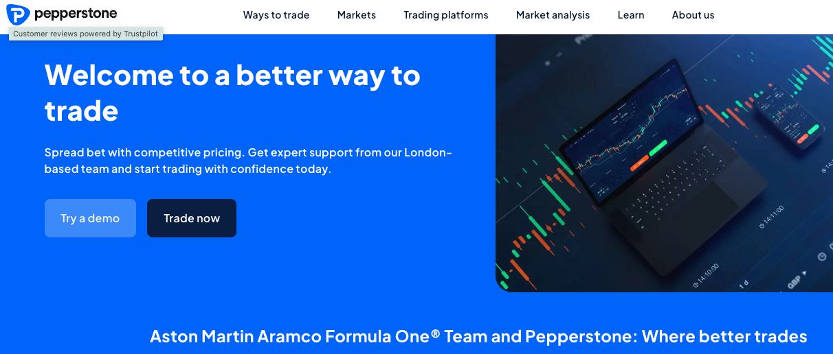 Pepperstone trading platform in the UK.