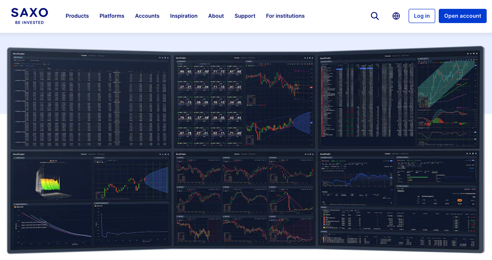 saxo trading platform page