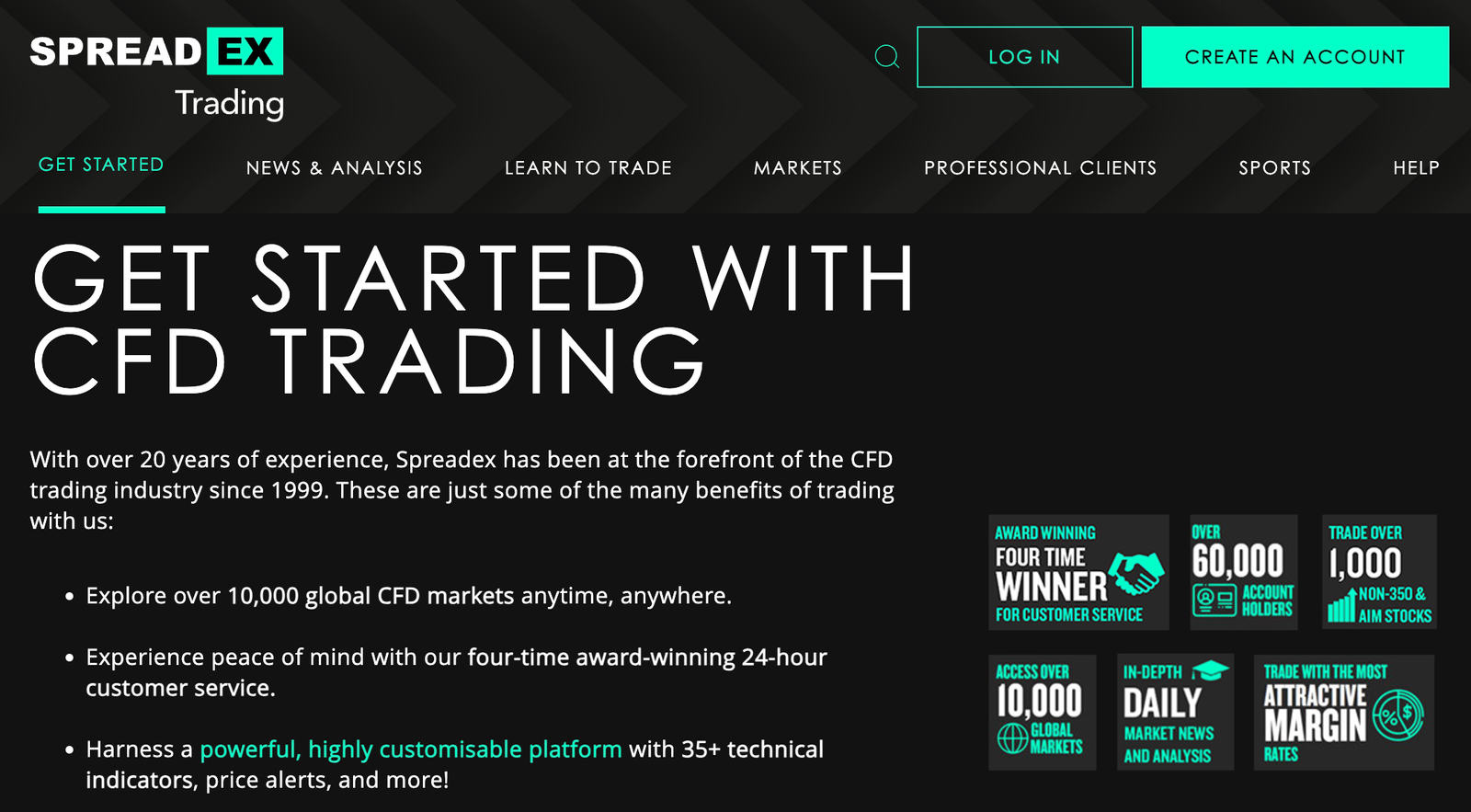 Spreadex get started with cfd trading page