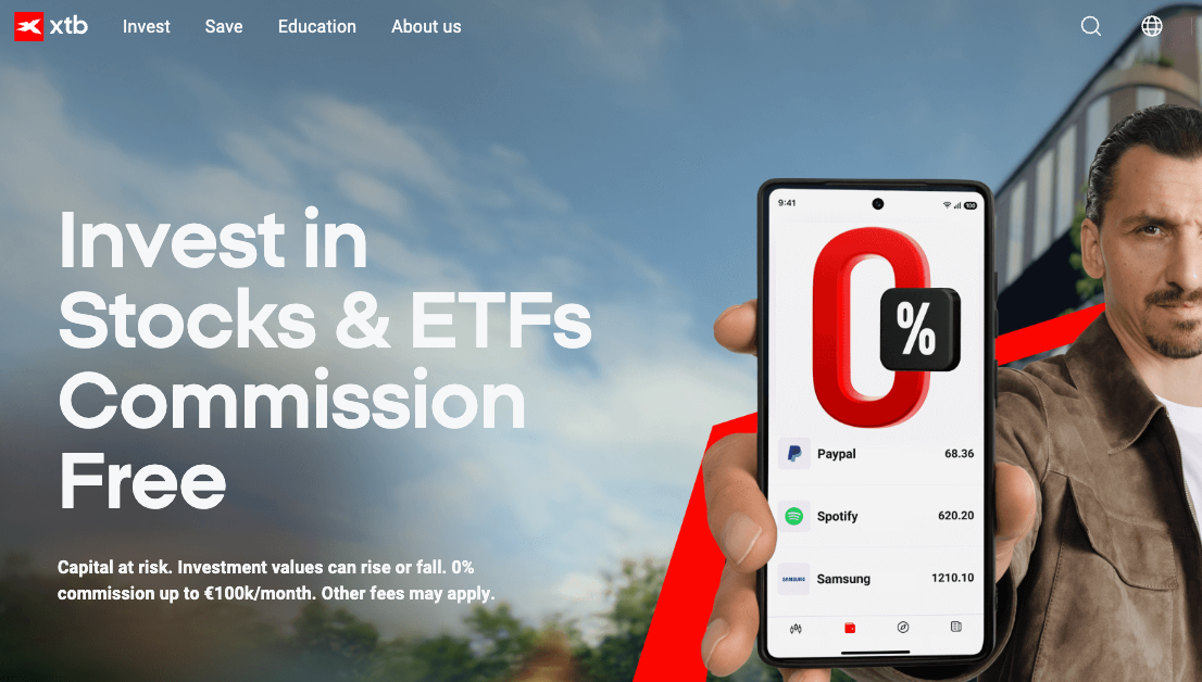 XTB UK online trading platform.