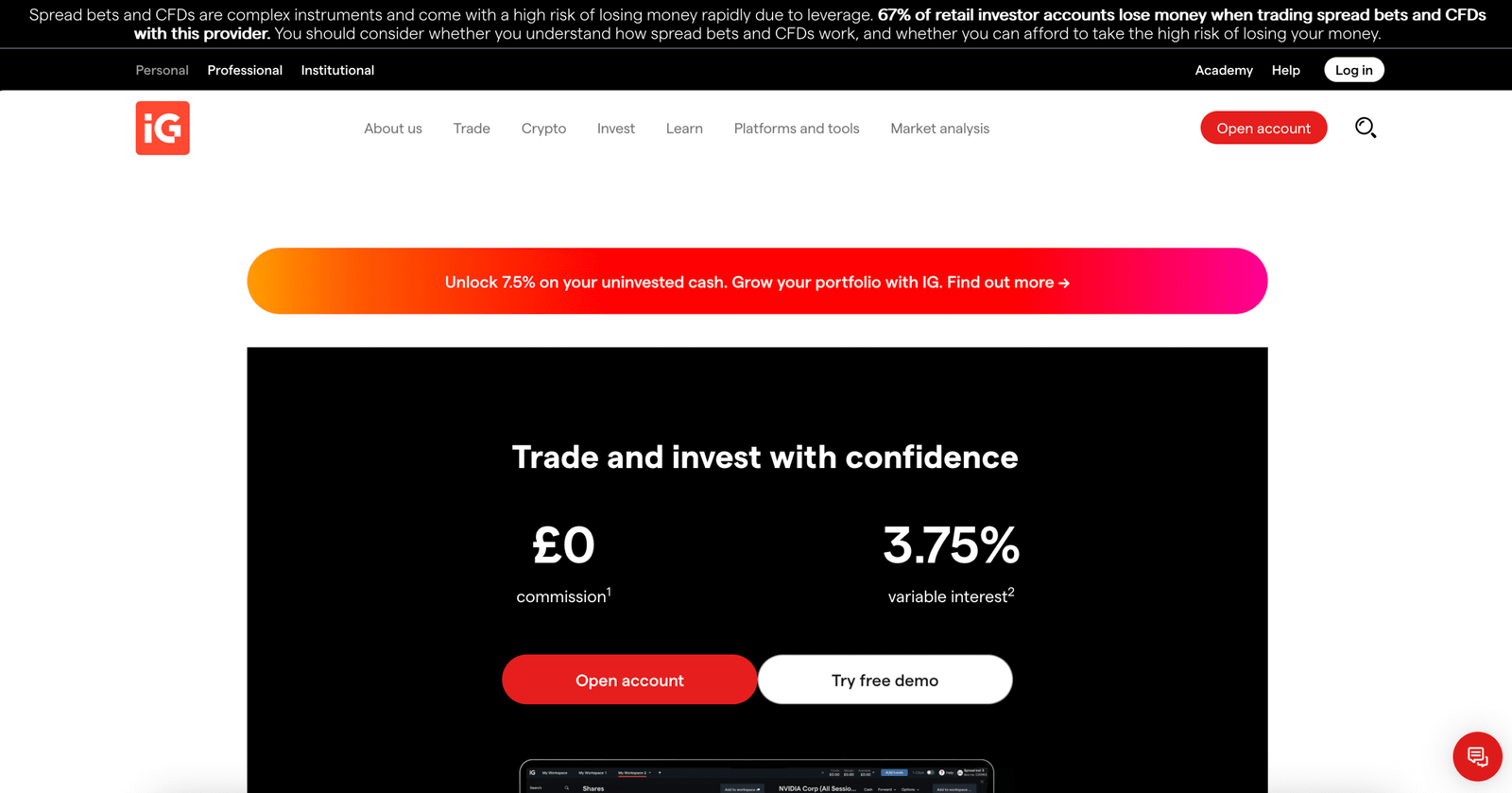 IG UK low spred forex broker