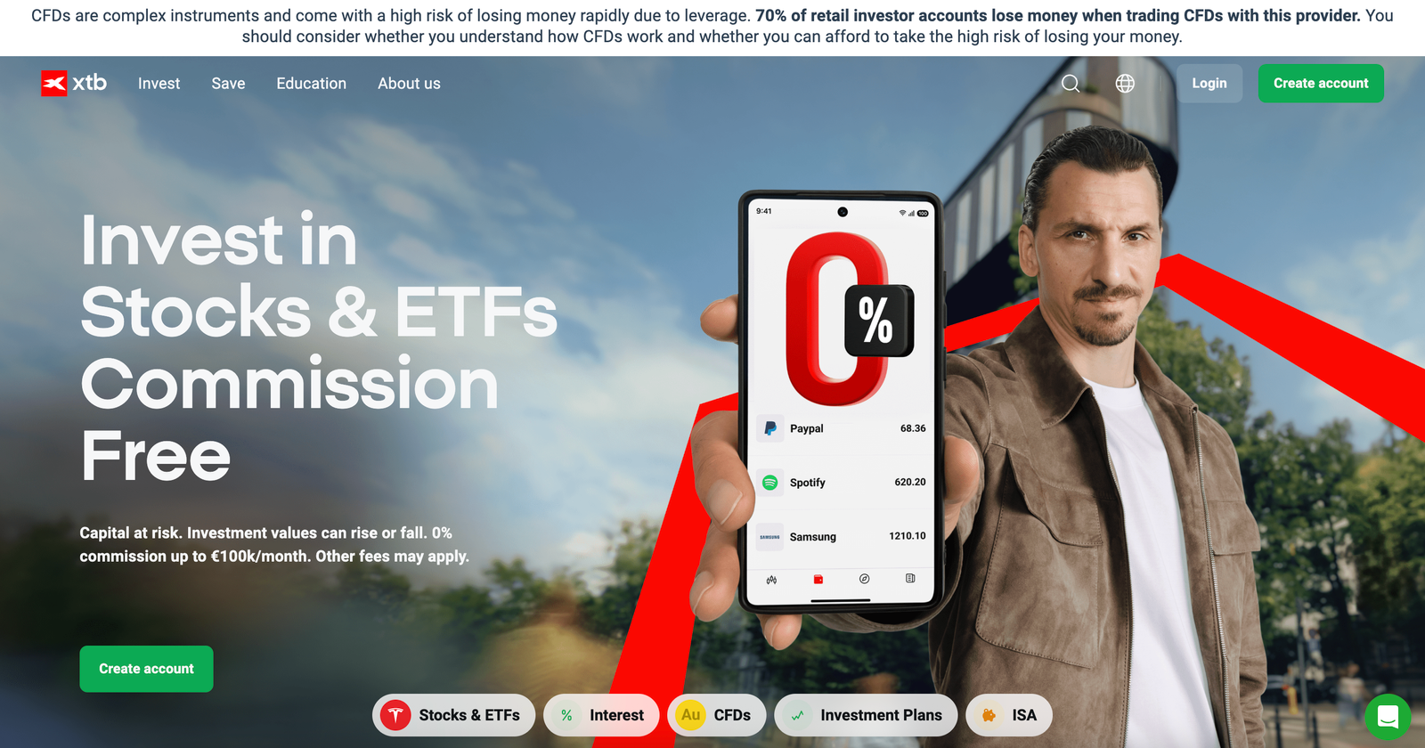 XTB low spread broker uk