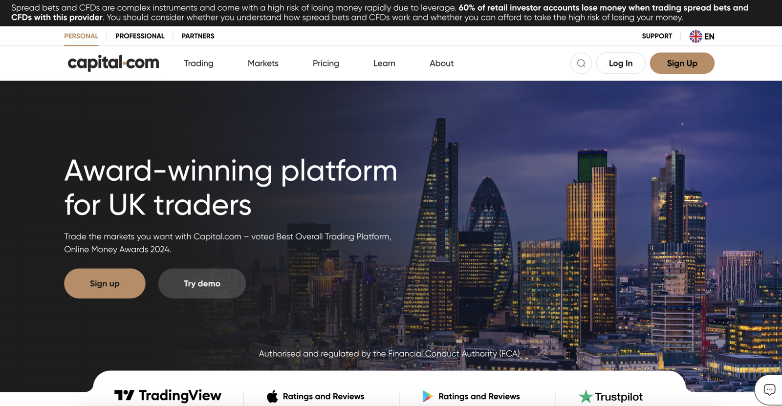 capital.com UK low spread broker