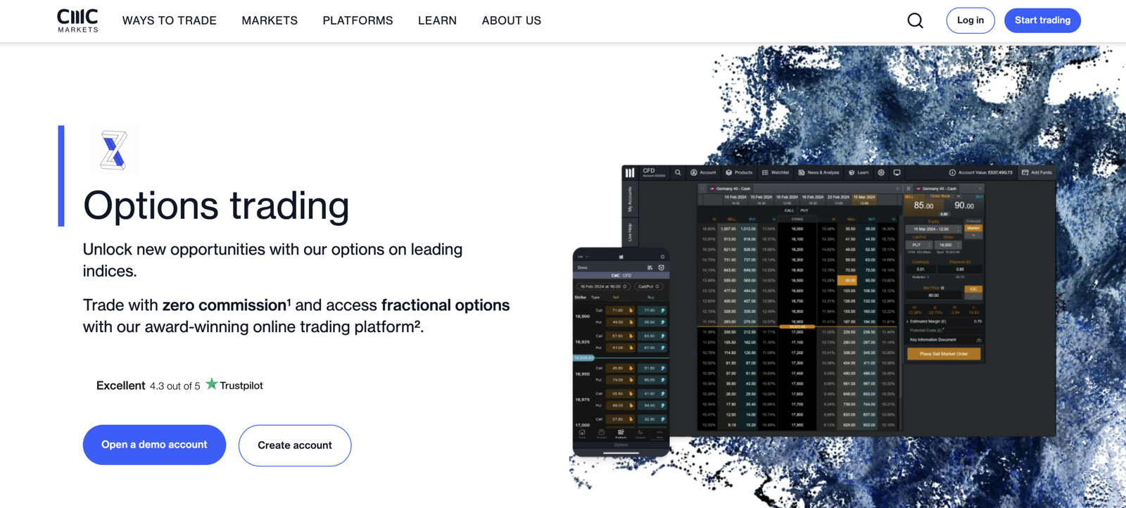 CMC Markets options trading platform UK.