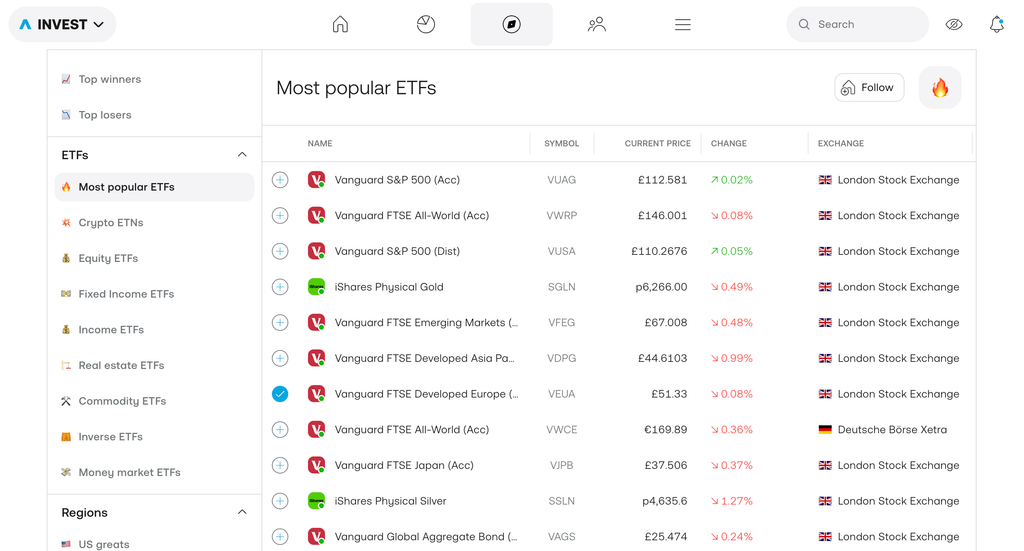 ETFs on trading212