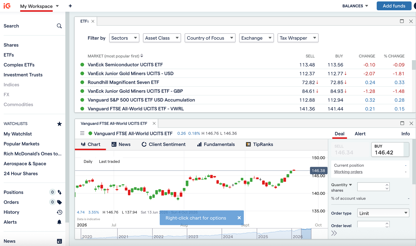 IG investment platform