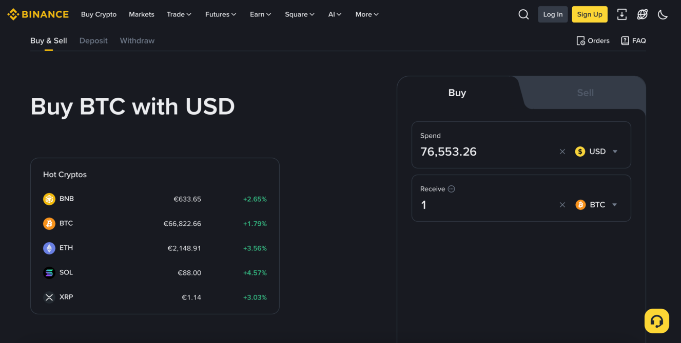 binance bitcoin