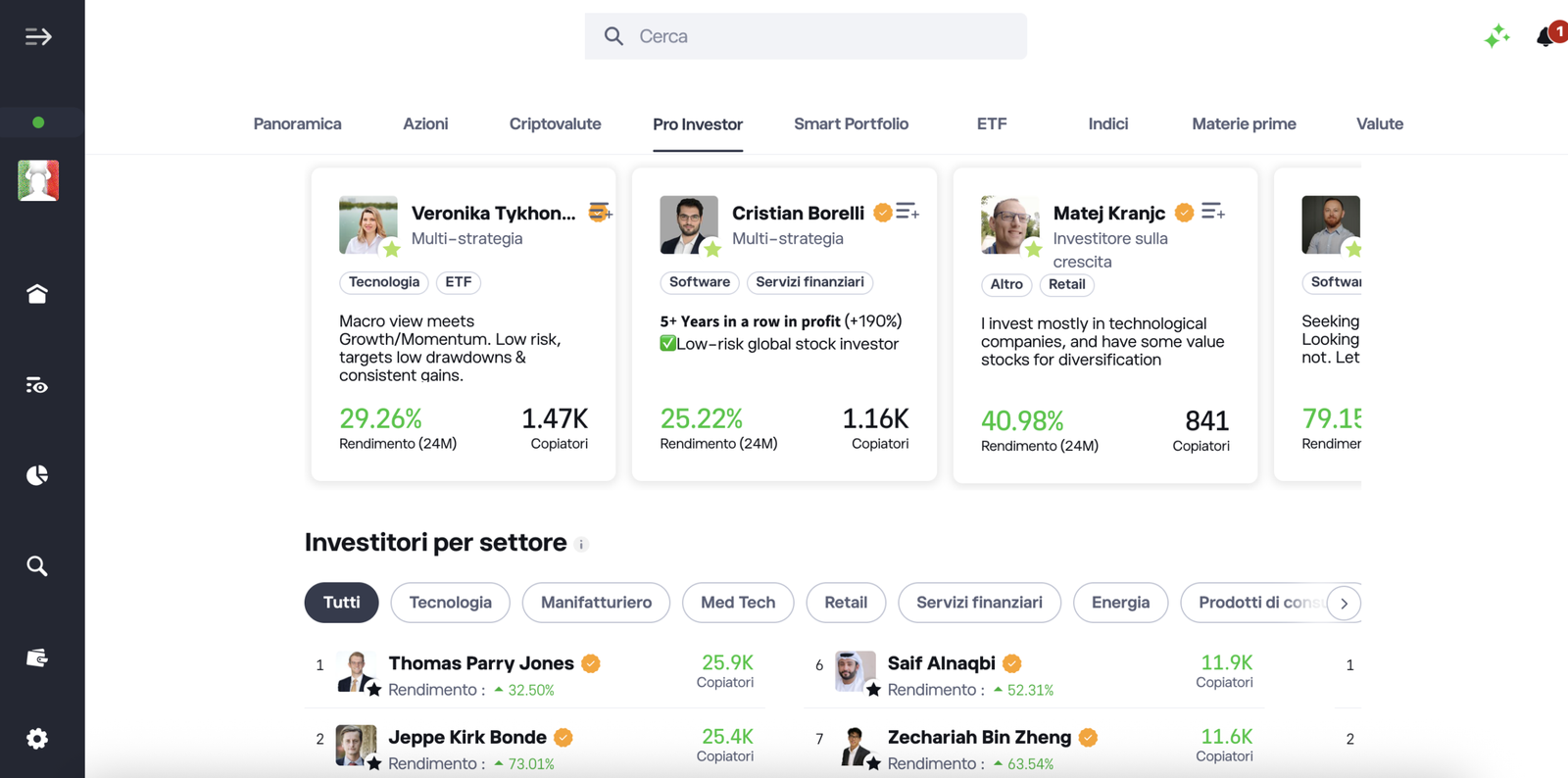 Copy trading su eToro